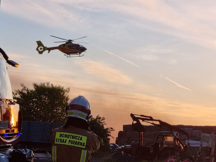 atak byka, byk potrurbował rolnika, Kolonia Racięcin, powiat koniński
