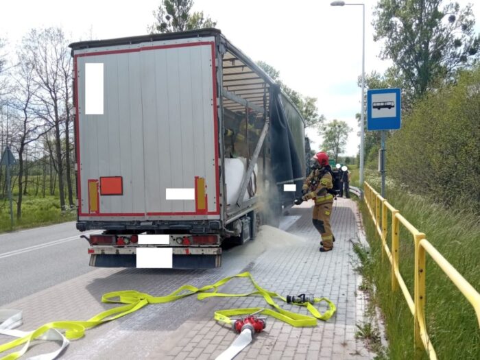 pożar ciężarówki z nawoazami, Stadnica, Michał Herman, KP PSP Gołdap