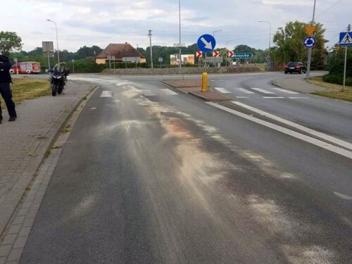 wypadek motocyklisty, plama oleju na drodze, Sandra Chuda, Lipnica