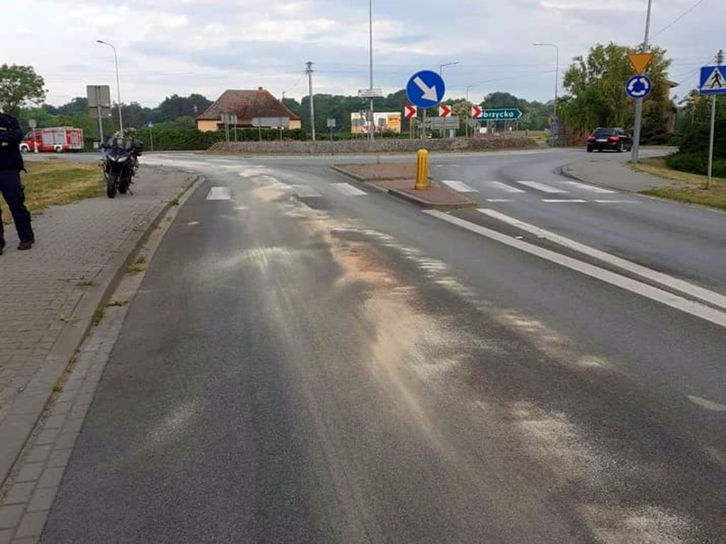 wypadek motocyklisty, plama oleju na drodze, Sandra Chuda, Lipnica