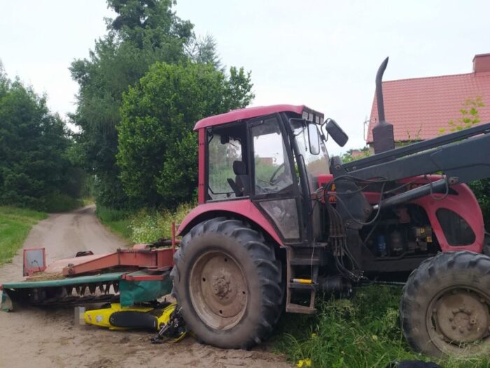 wypadek, motocykl, traktor