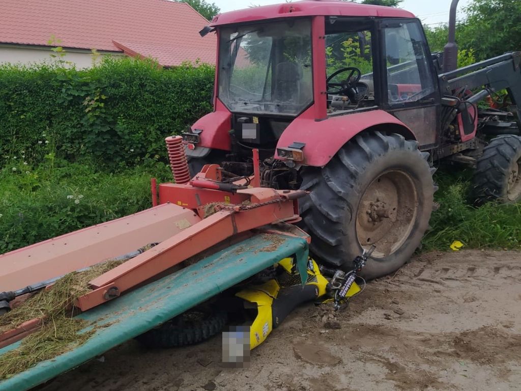wypadek, motocykl, traktor