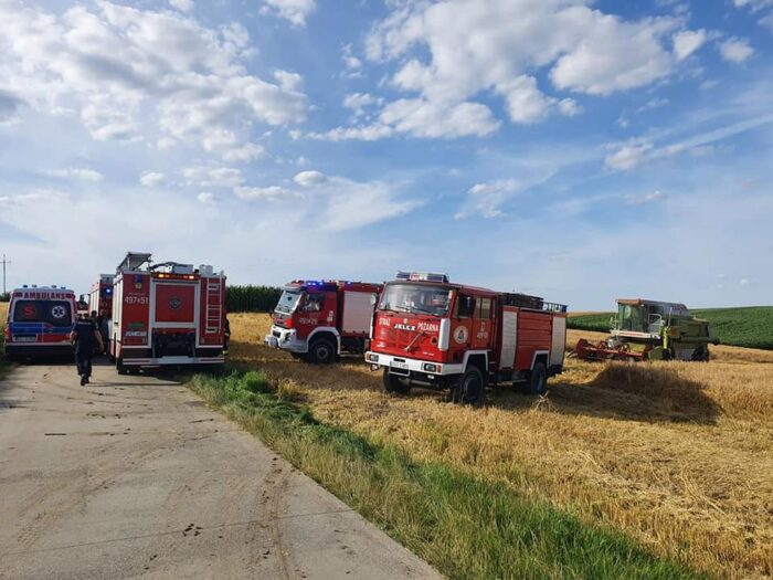 pożar zboża, Stary Ujazd, powiat strzelecki, Piotr Zdziechowski