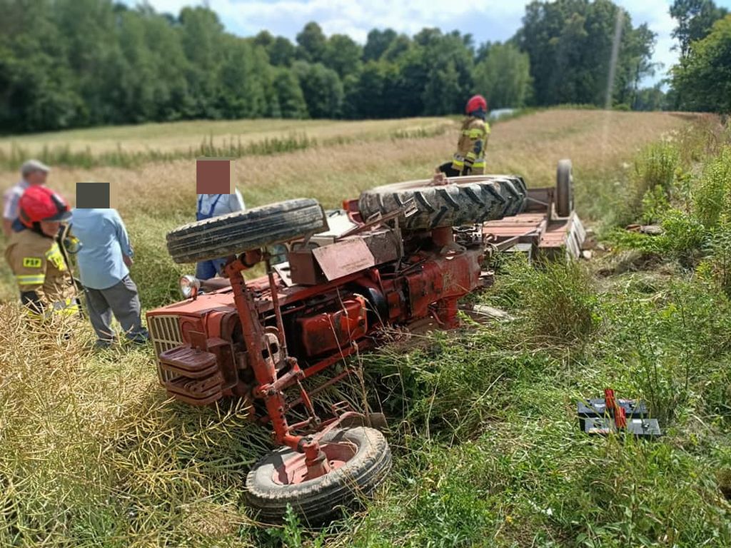 traktor przygniótł mężczyznę, Wola Przedborska, powiat radomszczański, Radosław Gwis