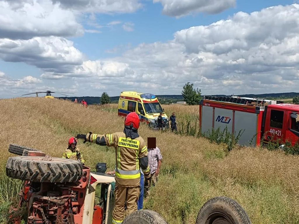 traktor przygniótł mężczyznę, Wola Przedborska, powiat radomszczański, Radosław Gwis