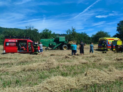 kombajn przejechał mężczyznę, tragedia na polu, Zabrzeż, powiat  nowosądecki