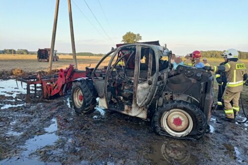 pożary maszyn rolniczych, powiat bialski, Biała Podlaska, Krzywowólka