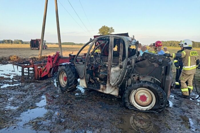 pożary maszyn rolniczych, powiat bialski, Biała Podlaska, Krzywowólka