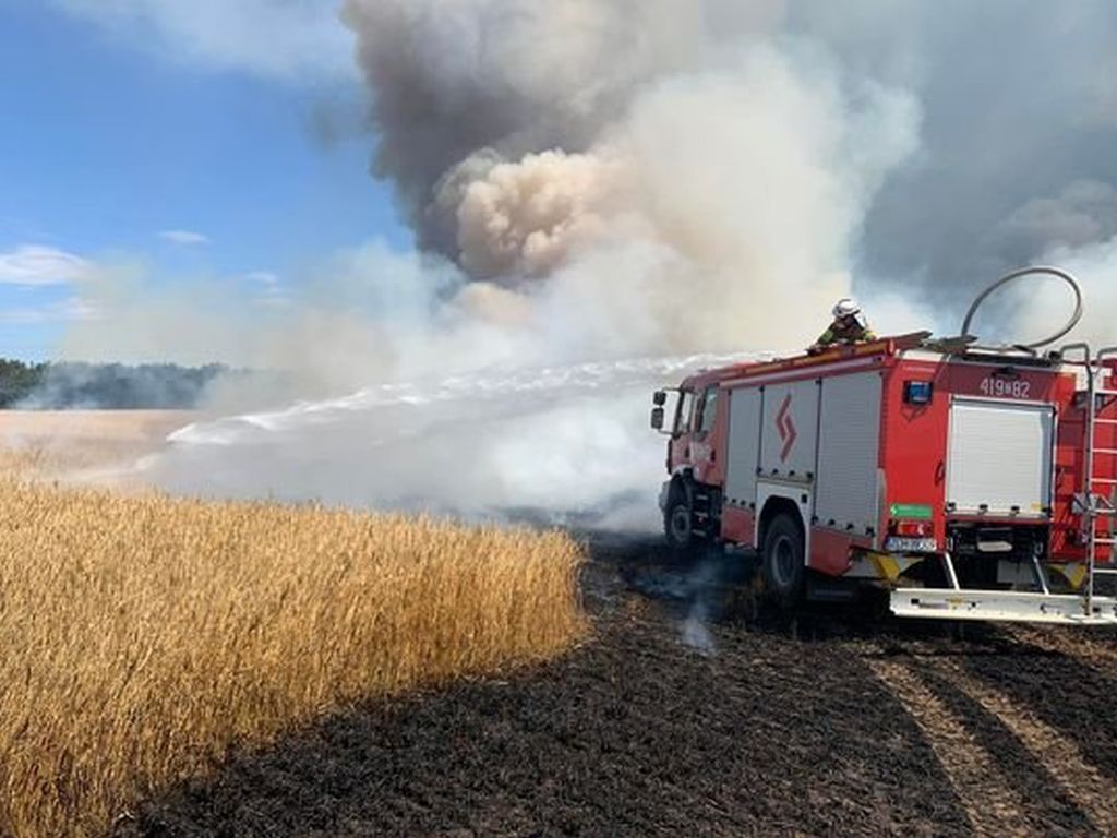 pożar ścierniska, powiat myśliborski, powiat choszczeński, samolot PZL M18 Dromader