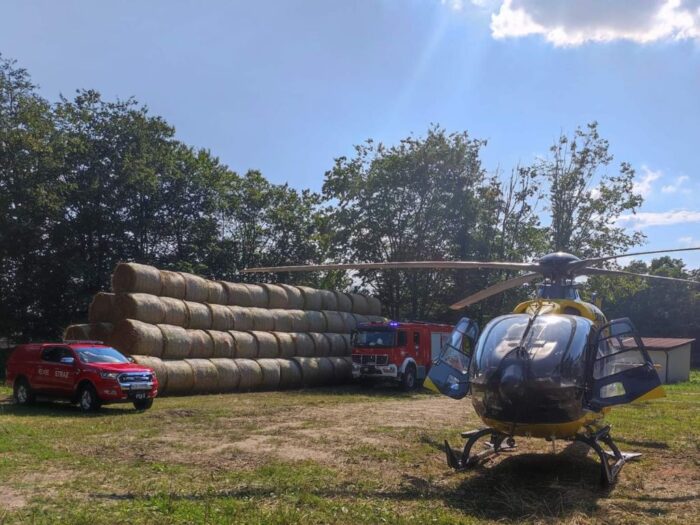 wypadki przy naprawie maszyn, Bielany, gmina  Błędów, kosiarka rotacyjna