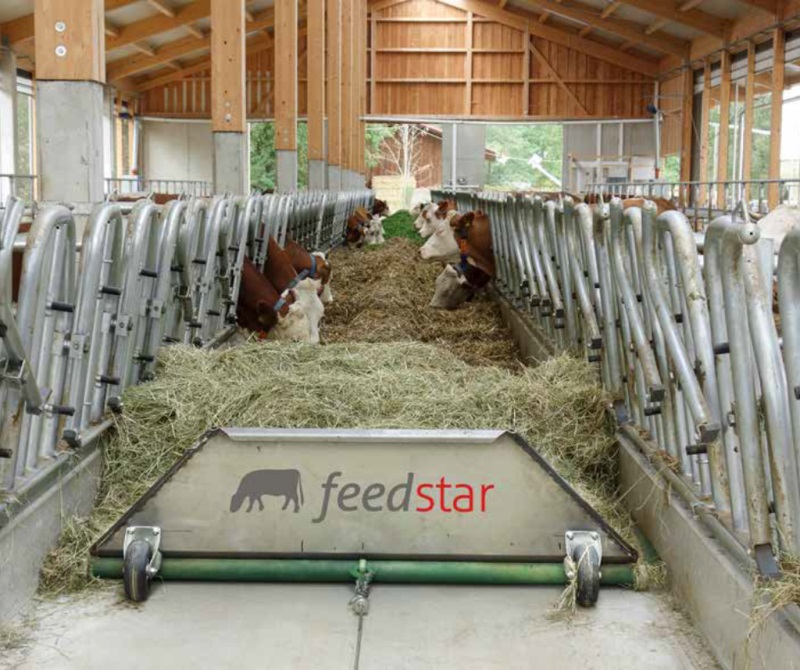 Feedstar, Agrotech Junoszyn, automatyczne żywienie krów, TMR, krowy mleczne, taśma, mieszalnik paszy, pasza resztkowa