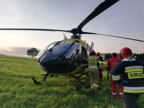 prasa wciągnęła rękę nastolatkowi, Borowy Las, wypadki podczas prac polowych