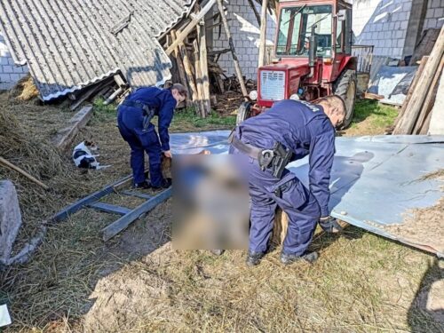 Rolnik przygnieciony drzwiami od stodoły,  gmina Trzcianne, KPP Mońki, śmigłowiec LPR