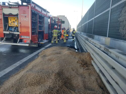 pożar samochodu paszą dla zwierząt hodowlanych, Gołaszyn, powiat rawicki, Krzysztof Skrzypczak