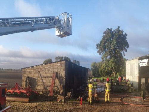 pożar w gospodarstwie, Oleszno, Piotr Kaczmarek, KP PSP Wągrowiec