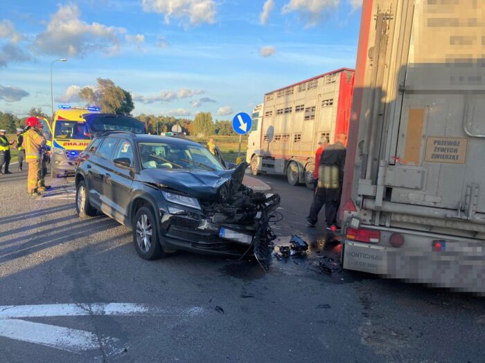 transport trzody chlewnej, Rembielin, powiat przasnyski, KP PSP Przasnysz