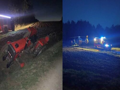 traktor przygniótł mężczyznę, Ryglice, powiat tarnowski, KM PSP Tarnów