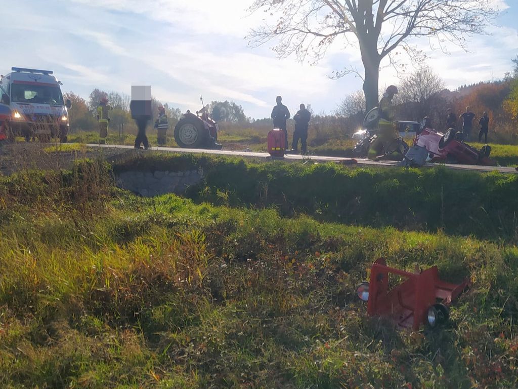 wypadki z udziałem ciągników rolniczych, Samoklęski, powiat jasielski