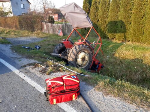 wypadki z udziałem ciągników rolniczych, Jarnołtówek, KP PSP Nysa, śmigłowiec  LPR