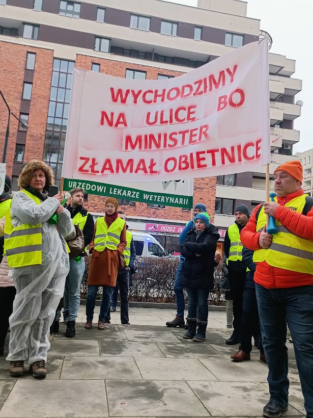 urzędowi lekarze weterynarii, minister rolnictwa, pikieta,  system kontroli żywności, bezpieczeństwo żywności