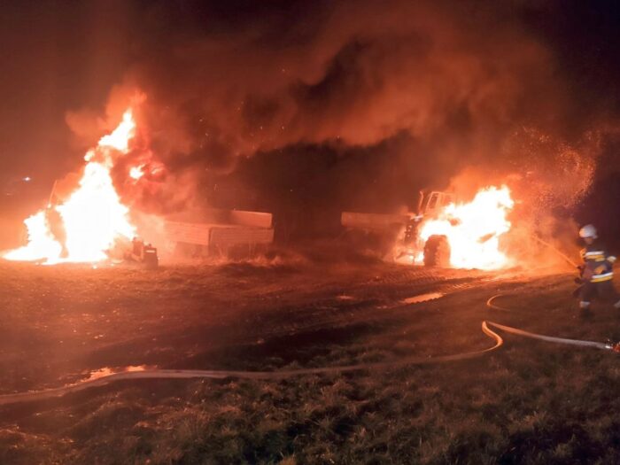 pożar, charzyno-kolonia, straż pożarna