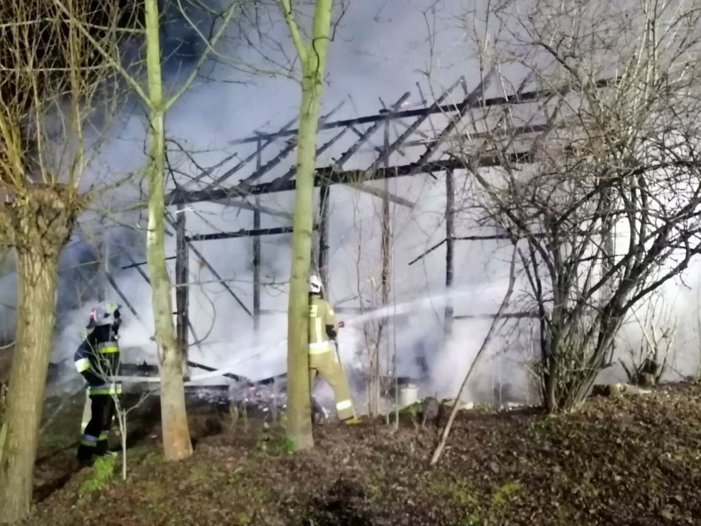 stodoła, pożar, skalbmierz