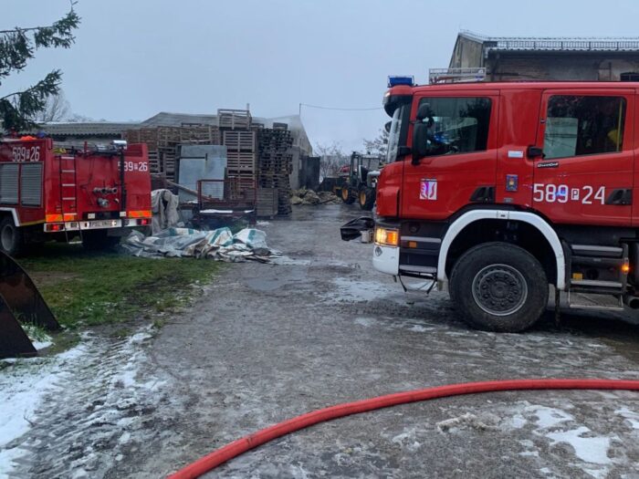 pożar budynku inwentarskiego, Linówiec, Mariusz Pawela, KP PSP Słupca