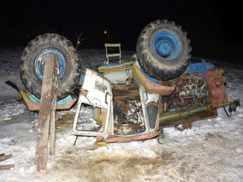 dachowanie traktora, Odrzechowa, powiat sanocki, KPP Sanok