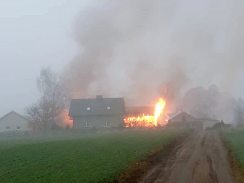 pożar stodoły, Kuskowo, Rafał Sekuna, KP PSP Przasnysz