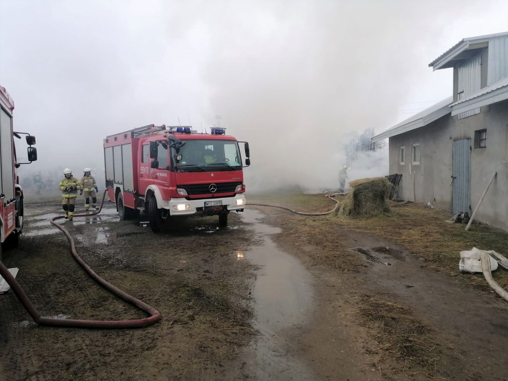 pożar stodoły, Kuskowo, Rafał Sekuna, KP PSP Przasnysz