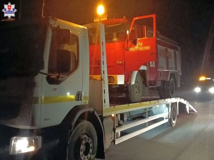 Przejażdżka wozem z OSP, Biała, Piotr Mucha, KPP Radzyń Podlaski