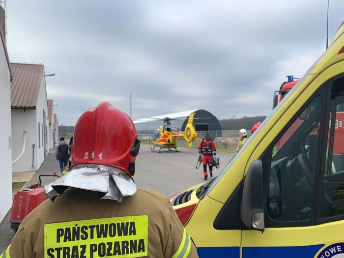 Mężczyzna spadł z silosu, ferma drobiu, Kuśnierz, KP PSP Mogilno