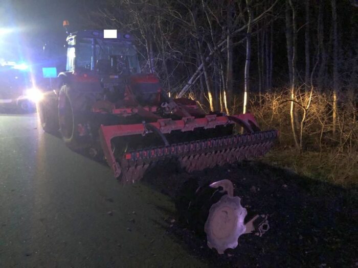 pilcza żelichowska, kp psp dąbrowa tarnowska, wypadek ciągnik, zderzenie z ciągnikiem