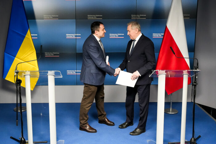 Henryk Kowalczyk, Mykoła Solski, konferencja, zboże z ukrainy
