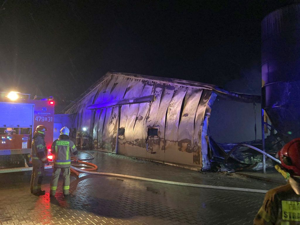 pożar kurnika, pożar na fermie, chutkowice, kp psp siemiatycze