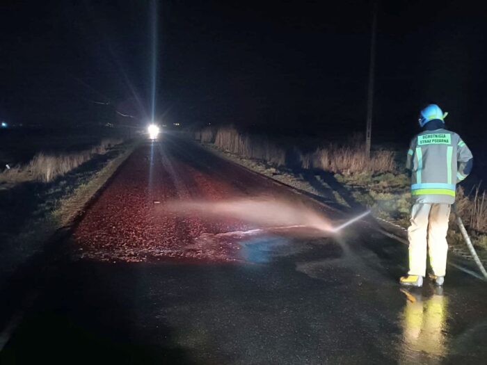 góra, kp psp jarocin, kpp jarocin, odpady poubojowe, odpady na drodze