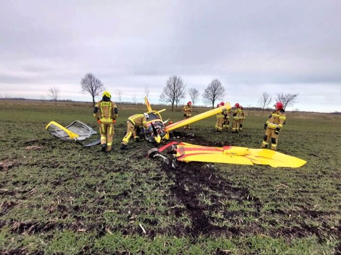 wypadek samolotu, samolot na polu, kp psp pruszcz gdański, pkbwl