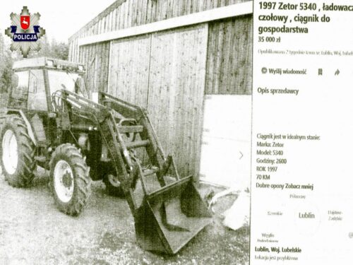oszustwo, ciągnik rolniczy, ładowarka rolnicza, kpp mońki, policja lubelska