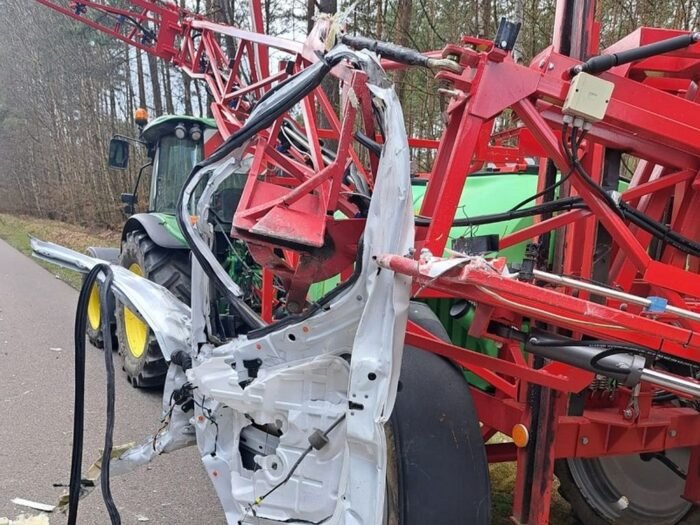 kpp człuchów, wypadek drogowy, mandat, wypadek maszyna