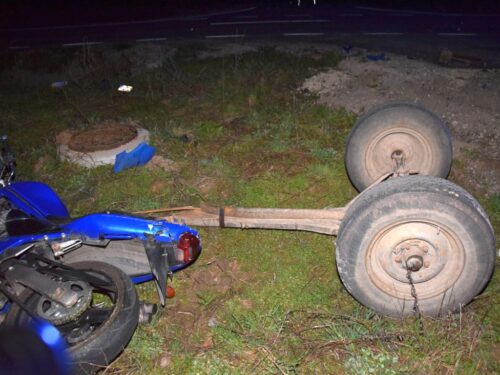 kpp opoczno, wypadek drogowy, wypadek ciągnik, motocyklista