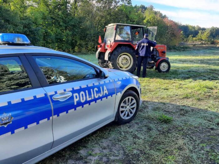 kpp olkusz, pijany traktorzysta, badanie trzeźwości, alkomat