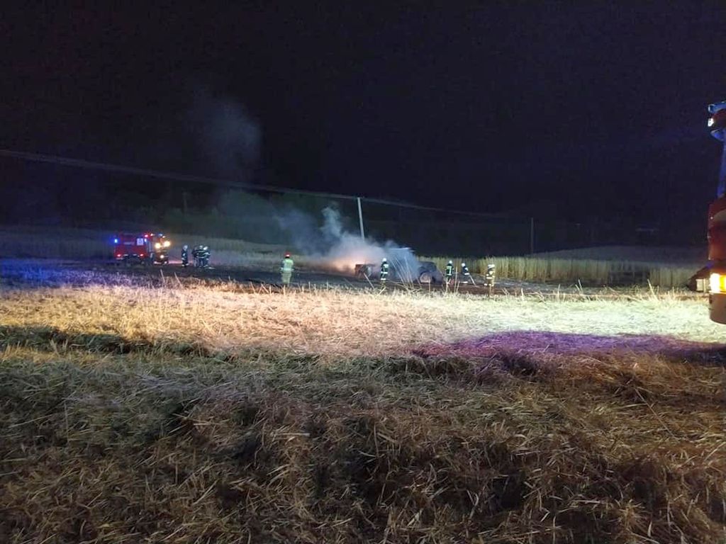 km psp grudziądz, pożar ciągnika, mulczer, pożar na polu