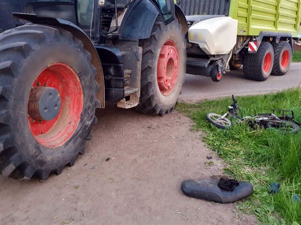 kpp kolno, kolizja, ciągnik, motocykl, pijany kierowca, zakaz kierowania