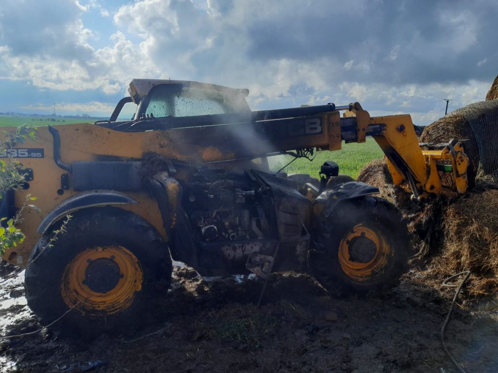 kp psp kępno, kp psp złotów, pożar, ładowarka