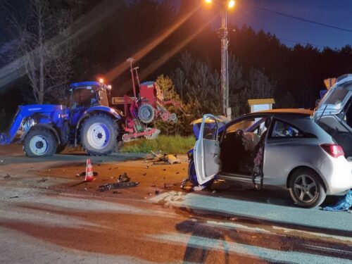 kmp piotrków trybunalski, kmp białystok, wypadek ciągnik, kolizja, pijany kierowca