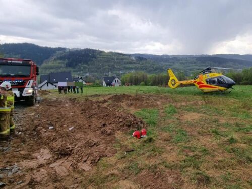 kp psp sucha beskidzka, kpp sucha beskidzka, piorun, wypadek, burza