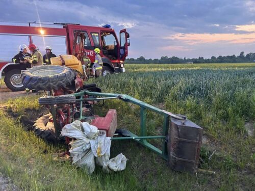 kpp kraśnik, osp wilkołaz, wypadek ciągnik, wypadek przy pracy, przygnieciony
