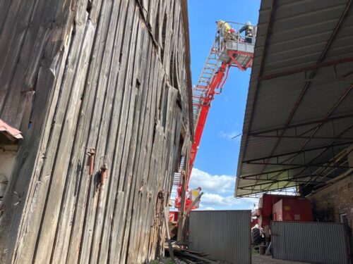 kp psp wolsztyn, niebezpieczeństwo, uszkodzony budynek, nadzór budowlany