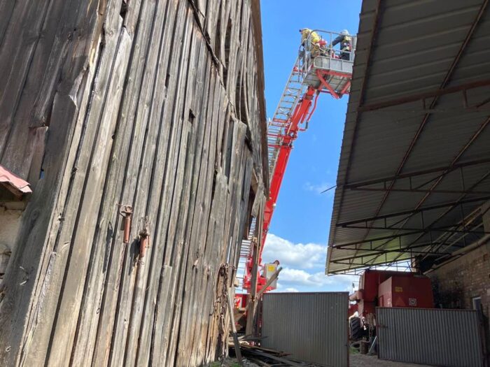 kp psp wolsztyn, niebezpieczeństwo, uszkodzony budynek, nadzór budowlany