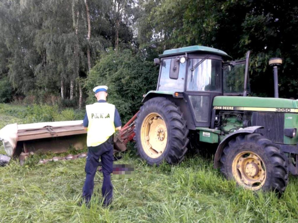 kpp sępólno krajeńskie, wypadek, koszenie, trawa, rów melioracyjny